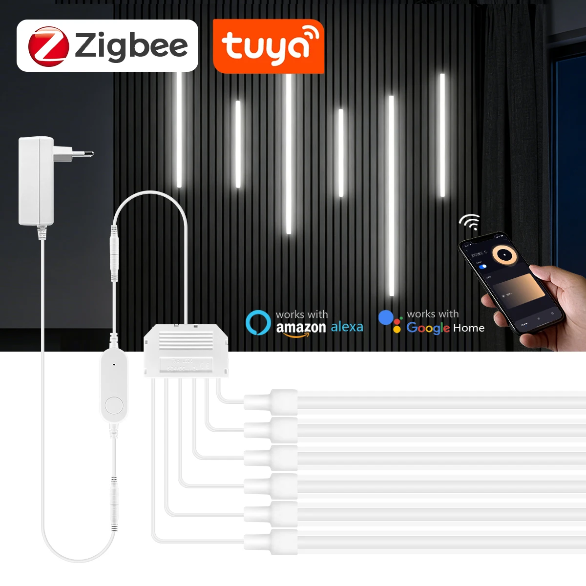 Smart Home Youtube - Bande lumineuse LED COB néon intelligente
