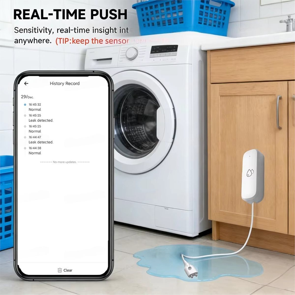 Smart Home - Détecteur de fuite d'eau compatible ZigBee,