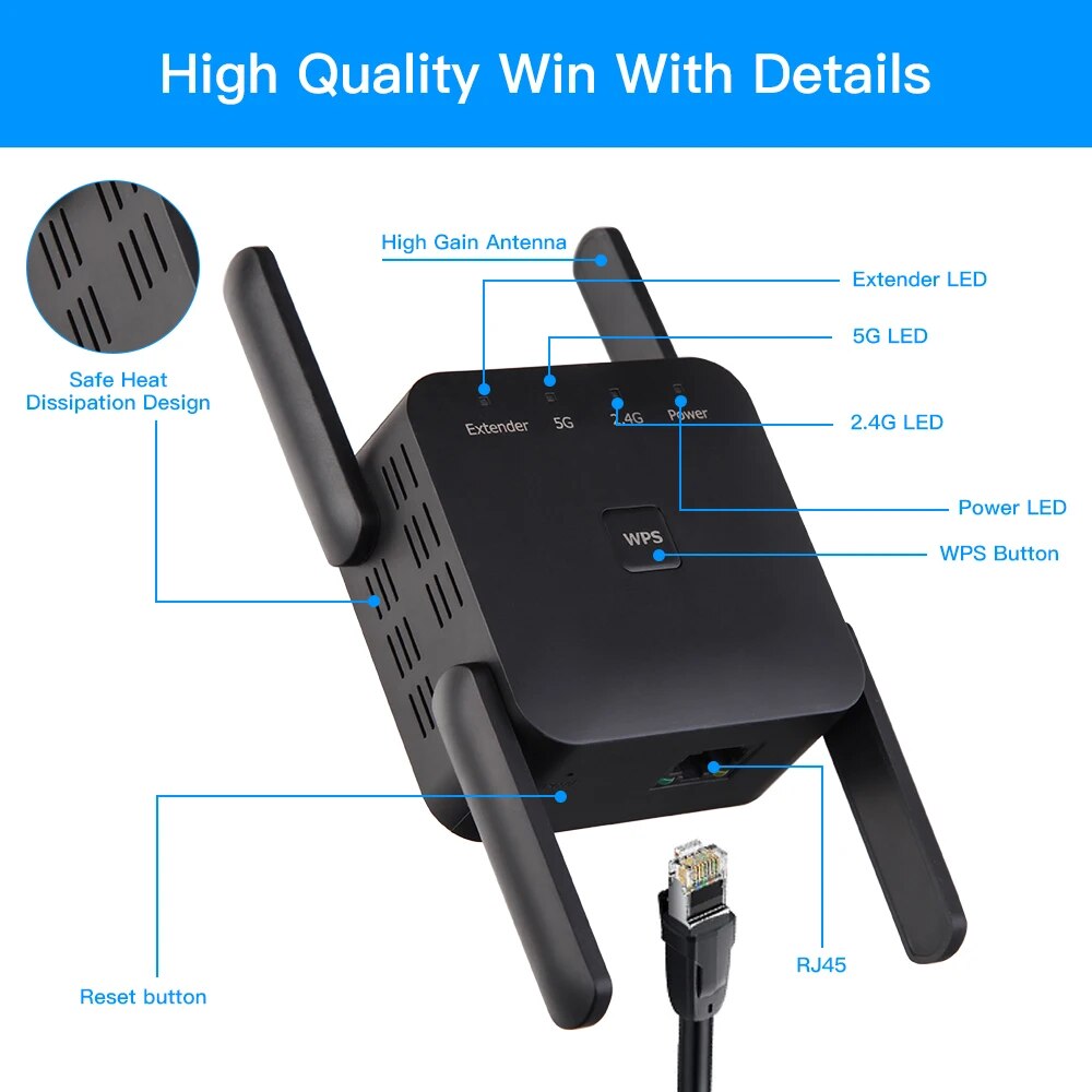 Répéteur Wi-Fi 1200Mbps 2.4GHz - Wifi Smart Plug avis et prix